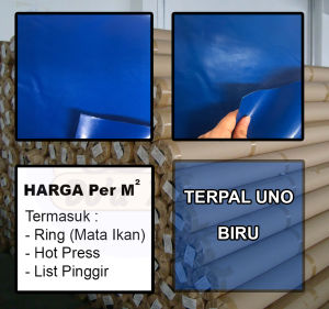 TERPAL UNO || PREMIUM TEBAL | TIDAK MUDAH ROBEK | ELASTIS | TERJAMIN AWET | BIRU | 2 X 50 METER