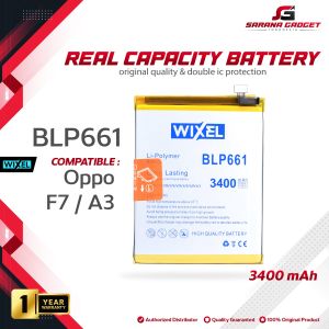 WIXEL ORIGINAL Baterai Oppo F7 A3 BLP661 Double Power Real Capacity 100% Batrai Batre Ori BLP 661 HP Handphone
