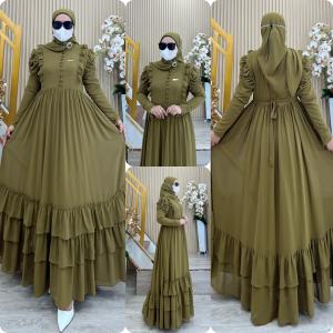 BISA COD TERBARU Set Gamis Syari Kode KANZA Bahan Ceruty Babydoll Premium by Ory AjeZas Collection