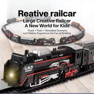Electric Retro Assembled Small Train Electric Train Transport Cargo Passenger Train Educational Toys