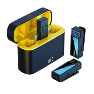 Wireless Lavalier Microphone Charging Case Noise Cancellation Compact ForiPhone/Android/Live/TK/Vlog
