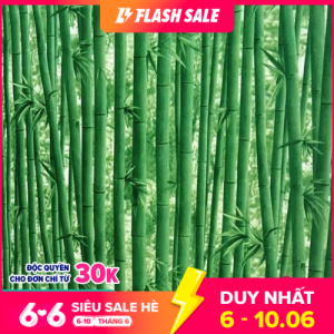 Cuộn 5m decal giấy dán tường rừng trúc 3D khổ 45cm keo sẵn. Độ bền cao keo bám chắc tuổi thọ giấy lâu.