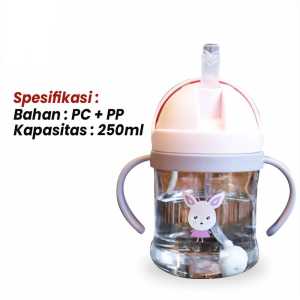 Botol Minum Anak Sedotan 250ML C759 Training Cup Baby Gelas Minum Bayi Karakter Anti Tumpah BPA Free