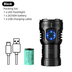 Alonefire X68 8xLED Super Bright Mini LED Flashlight Type-C USB Rechargeable Waterproof Outdoor Emergency Camping Lantern Torch