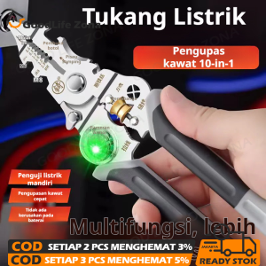 COD+Kirim Dalam 24 Jam/10-In-1 Tang Pemotong Kabel Multifungsi/Tang Listrik Multifungsi untuk Stripping Crimping / Alat Potong Lilit Kabel Otomatis/Alat Tang Alat Perbaikan Kawat/Alat Potong Lilit Kabel Otomatis/Multifunctional Wire Peeling Pliers 