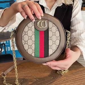 Womens Bag 2026 New vintage small round bag versatile circular bag with chain crossbody bag