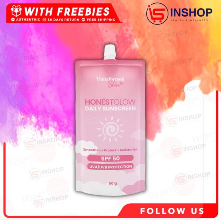 Daily Sunscreen SPF 50 | Honest Glow Sunscreen, SPF 50+++, Broad-Spectrum, UV Protection, Lightweight, Non-Greasy, Fragrance-Free, Skin Hydration
