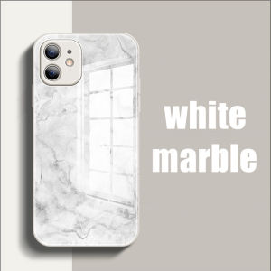 (Marble) Casing Tempered IPHONE X 11 12 13 14 Pro Max Shockproof
