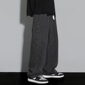 High quality baggy pants jeans black for men s Oversized Pants Korean Baggy Sweatpants Wide Leg Original Pants （size：M-2XL） ﻿