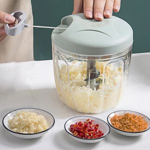 900ML Hand/Electric Chopper Manual Rope Food Processor With Pounding Garlic Cutting Pepper Puree Cooking Machine