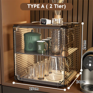 Kitchenut Stackable Transparent Storage Box Storage Shelf Kotak Penyimpanan Dapur Dinnerware Organizer Kitchenware 厨具收纳柜