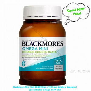 Blackmores Minyak Ikan Perisa Lemon Kapsul Mini 400 Omega-3 DHA EPA untuk Dewasa Minyak Ikan Laut Dalam