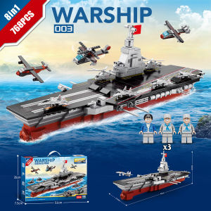 Đồ Chơi Lắp Ráp Xếp Hình Mô Hình Tàu Chiến Hạm 6in1 Biến Hình Xe TăngMáy Bay Với 1560+ Mảnh Ghép Tàu Dài 70cm.