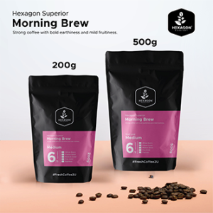 HEXAGON ROASTERY - Morning Brew of Superior Roasted Coffee Beans - Blended - Kopi Arabica []
