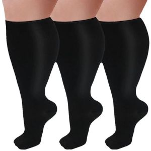 YOCKY Cao đến đầu gối Tất cực rộng Ngoại cỡ 7XL Co giãn mềm mại Vớ nén chạy bộ Thoải mái Cao đến bắp chân Vớ trẻ em Chân sưng