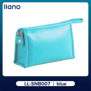 llano PU Leather Women Candy Color Cosmetic Bag Waterproof Travel Zipper Portable Large Makeup Case