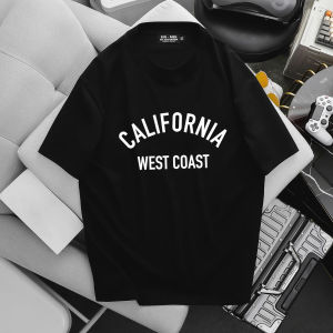 [Bigmen] - Áo thun cổ tròn chất cotton in chữ basic West Coast bigsize nam 85-145kg