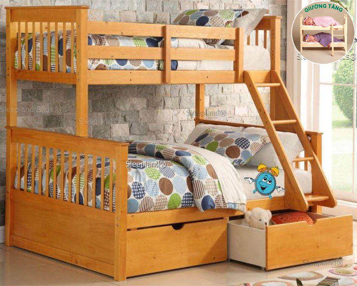 Giường 2 Tầng 1m6 - 1m2 Gỗ Thông Tự Nhiên Chắc Chắn Tiết Kiệm Diện Tích ...