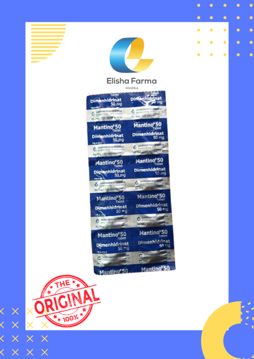 Mantino 50 strip 10 Tablet (Obat Mual, Muntah, Mabuk Perjalanan)