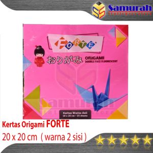 Kertas Origami Besar Forte isi 25 Lembar / 1 Pak Kertas Lipat TK 20x20 cm - 2 Sisi Sama Warna