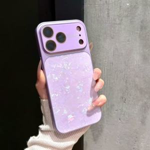 Aesthetic Conch Shell Texture Bumper Phone Case For iPhone 17 16 15 14 13 Pro Max Shockproof Camera Protection Frosted Cover