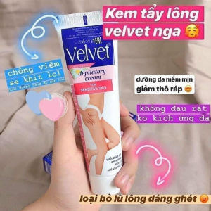 Kem Tẩy Lông Velvet Depilatory Cream Tuýp 100ml Nhập khẩu Chính Hãng - nhẹ dịu không đau rát an toàn cho da