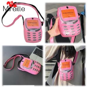 Phone Shape Crossbody Bag 3D Mobile Phone Shape Purse Zip Closure PU Designer Shoulder Bag Trendy Handbag Chic Hobo Bag