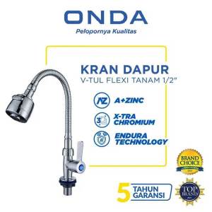 ONDA Kran Dapur Cuci Piring Angsa Fleksibel V-TUL Deck Mounted 1/2"