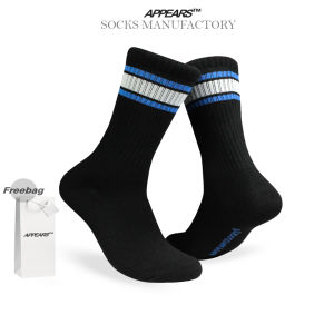 APPEARS SOCKS - OS BLACK BLUE STRIPS WHITE - Kaos kaki motif