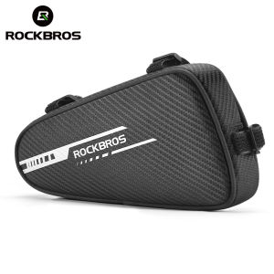 【Local Delivery】ROCKBROS Bicycle Bag 1.2L Big Capacity Quick Release Front Tube Bag Reflective Lightweight MTB Road Bike Triangle Bag Cycling Accessories