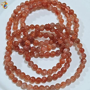 Premium Grade Golden Strawberry Sunstone Bracelet (Single / 3 Rounds)