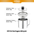 Saringan Minyak Stainless Oil Pot Asta Filter Halus Tanpa tatakan. 