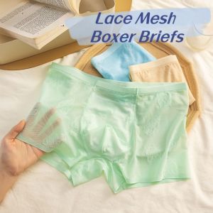 JVKISX โปร่งใสโปร่งใส กางเกงในบ็อกเซอร์ชาย บางเฉียบมาก ไร้รอยต่อไร้รอยต่อ กางเกงบ็อกเซอร์ผ้าไหมน้ำแข็ง ง่ายๆ ชุดชั้นในชุดชั้นในสตรี ชุดชั้นในสำหรับผู้ชาย สำหรับผู้ชาย