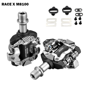 RACEWORK X-M8100 MTB Bike Parts DU Bearing Pedal Super Light Composite Carbon Fiber Self-Locking Bicycle Footrest Accessories