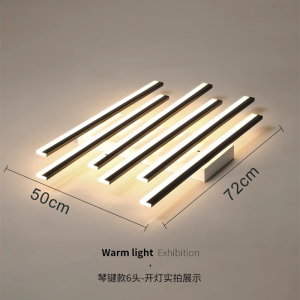 Rectangular aluminum modern creative living room pendant lamp bedroom pendant lamp rectangular atmospheric dining room simple pendant lamp three color light LED ceiling lamp