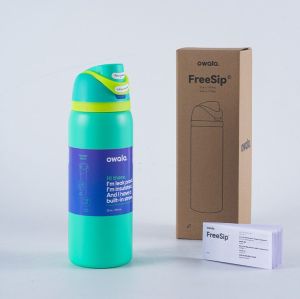ขวดพร้อมหลอดสแตนเลสสตีลเก็บความเย็น Owala FreeSip ขวดน้ำแนวสปอร์ตปราศจากสาร BPA เหมาะสำหรับการเดินทาง24ออนซ์/32ออนซ์ขี้อาย