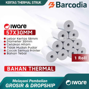 (PAKET ISI 10 ROLL ) KERTAS THERMAL 58MM 57X30 UNTUK PRINTER BLUETOOTH / MOBILE PRINTER 58MM