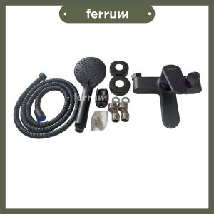 [ FERRUM ] Kran Bathtub Keran Mixer Panas Dingin A-130B Hitam Anti Karat + Komplet Shower