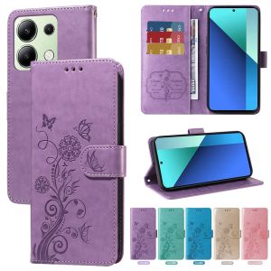 New Phone Case For Xiaomi Redmi Note 14 13 12 11 10 9 Pro Plus / Redmi Note 14 13 12 5G / Note 12S 11S 10S 9S Lucky Flower Magnetic Leather Wallet Card Slot Flip Case Casing