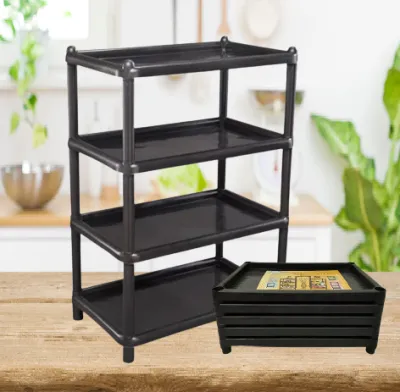 4 Layer Thick Plastic Big Size Multipurpose Utility Rack Rectangular Shape Sturdy Bathroom Kitchen Living Room Cosmetic Book Shoes Organizer Rack