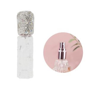 OMQAIO Empty Rhinestone Perfume Bottle 10ML Creative Rhinestone Oil Diffuser Bottle Gift Refillable Spray Bottle Perfume Dispenser Tools