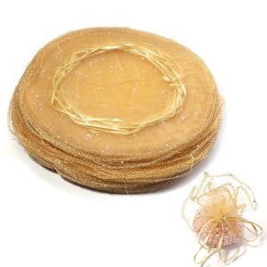 MIRELAE 10Pcs Mesh Organza Drawstring Bag Round Shape 26CM Round Organza Bag Tulle Fabric Gift Bags Wedding Christmas Candy Gift Bags Jewelry Storage Organizer