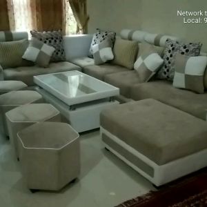 Sofa Sudut Beranak Warna Cream
