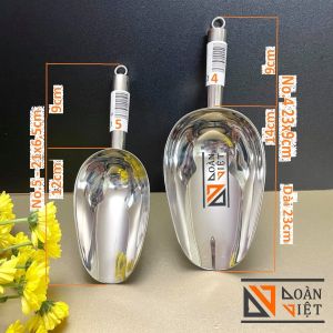 [INOX] Muỗng Xúc Đá INOX Cao Cấp Xẻng Xúc Nguyên Liệu đường gạo đậu - Nhiều Size - Dụng Cụ Pha Chế đồ gia dụng nhà bếp thiết yếu. Vá muôi xúc đường gạo nguyên liệu chế biến làm bánh