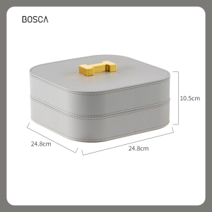 Herme Snack Tray / Tempat Cemilan Snack Makanan Kering / Snack Candy Box Susun Kotak Simpan Camilan / Toples Snack Sekat / Toples Permen / Tempat Snack Mewah Bahan Leather