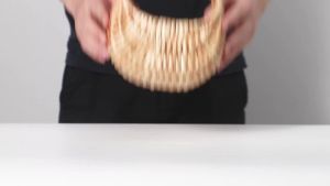 4PCS Flower Girl Baskets Rattan Half Moon Wicker Willow Straw Hand-Held Flower Arrangement Baskets for Home Party