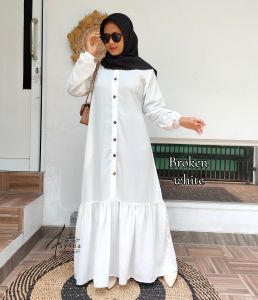 Dress Polos Wolfis Premium NERISSA | Gamis Wanita Duyung Syari Polos Wolfis