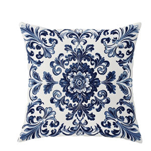 Bohemian Blue and White Floral PillowcaseSuitable for sofa car bedroom decorative cushion cover pillow cover