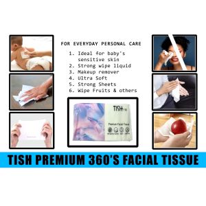 TISSUE (TISH) PREMUIM FACIAL TISSUE PAPER SOFT QUALITY EASY TO USE