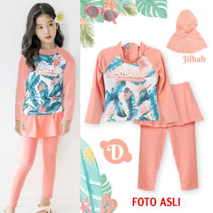 Baju Renang anak Perempuan Import Murah Lucu Lengan Panjang Baju Muslim Kerudung Oranye Summer (D) Salem Unicorn (E) Fuschia Hello Unicorn (Q) Mix Unicorn Jilbab P O Mix Sweet Mermaid Flamingo